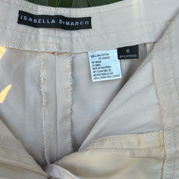 Cream Tailored Capris with Pressed Crease - Picture 6 of 6